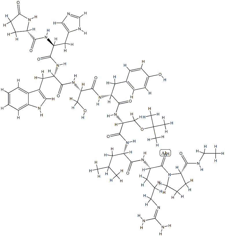 (Des-Gly10,D-Tyr5,D-Ser(tBu)6,Pro-NHEt9)-LHRH Structure