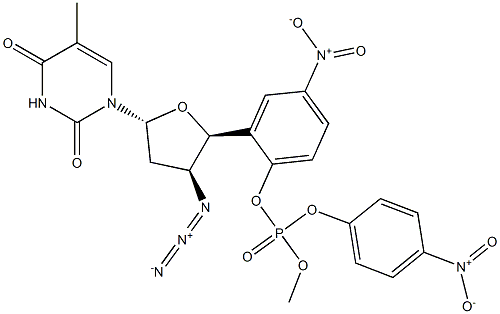 3'-azidothymidine-5'-bis(4-nitrophenyl)phosphate Structure