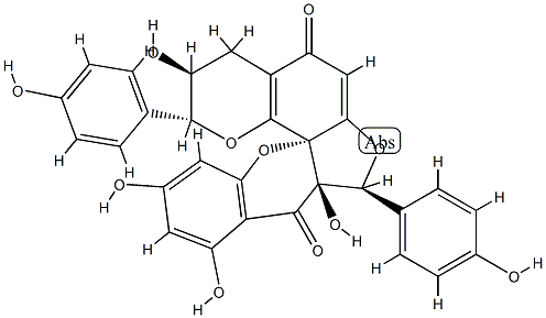 1H,5H,12H-Furo[3,4-b:2,3-h']bis[1]benzopyran-1,5-dione,4,4a,13,14-tetrahydro-4a,6,8,13-tetrahydroxy-4,12-bis(4-hydroxyphenyl)-,(4S,4aR,10aS,12R,13S)- (9CI) Structure