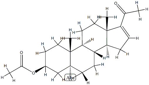 20-Oxo-5α,6α-epoxypregna-16-ene-3β-ol acetate Structure