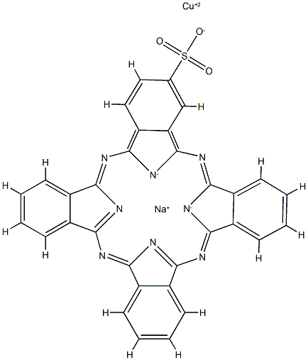 sodium [29H,31H-phthalocyanine-2-sulphonato(3-)-N29,N30,N31,N32]cuprate(1-)  Structure