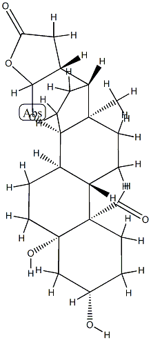 14,21-Epoxy-3β,5-dihydroxy-19-oxo-5β-cardanolide 구조식 이미지
