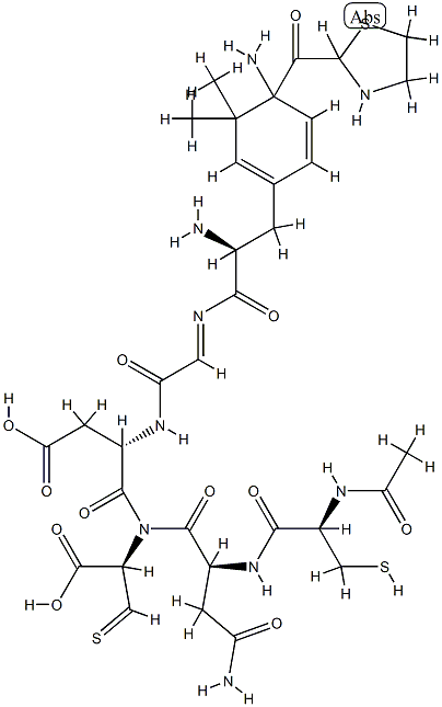 시클로(N-아세틸시스테이닐-아스파라기닐-디메틸티오프롤릴-(4-아미노메틸)페닐알라닐-글리실-아스파르틸-시스테인) 구조식 이미지