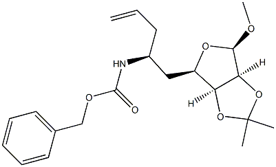 Methyl 5,6-dideoxy-2,3-O-(1-methylethylidene)-6-(2-propen-1-yl)-beta-D-allo-heptofuranoside Structure