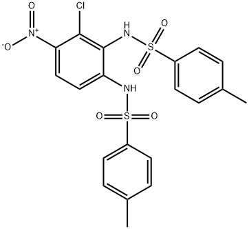 N,N’-(3-Chloro-4-nitro-1,2-phenylene)bis(4-methylbenzenesulfonamide) 구조식 이미지