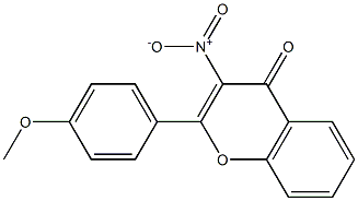 4H-1-Benzopyran-4-one,2-(4-methoxyphenyl)-3-nitro-(9CI) Structure