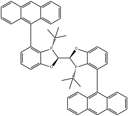 (2S,2'S,3S,3'S)-4,4'-di(anth
racen-9-yl)-3,3'-di-tert-but
yl-2,2',3,3'-tetrahydro-2,2'-
bibenzo[d][1,3]oxaphosph
ole Structure