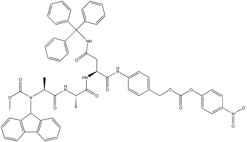 Fmoc-Ala-Ala-Asn(Trt)-PAB-PNP Structure