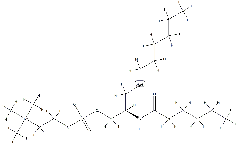 1-(hexylthio)-2-(hexanoylamino)-1,2-dideoxy-sn-glycero-3-phosphocholine Structure