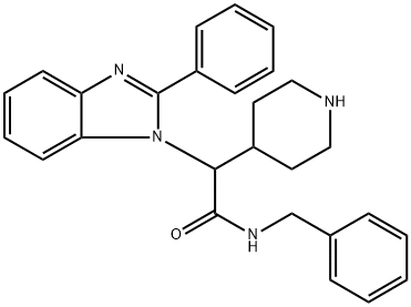 1H-BenziMidazole-1-acetaMide, 2-phenyl-N-(phenylMethyl)-α-4-piperidinyl- Structure