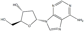 9-(2-데옥시-α-L-에리트로-펜토푸라노실)-9H-퓨린-6-아민 구조식 이미지
