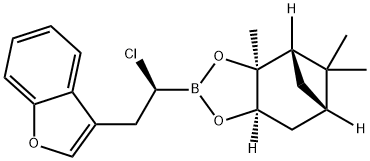 (1S)-1-chloro-2-(benzofuran-3-ylmethyl)boronic acid (+)-pinanediol ester Structure