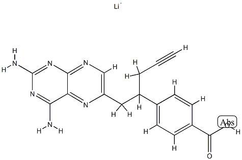 Benzoic acid, 4-[1-[(2,4-diaMino-6-pteridinyl)Methyl]-3-butyn-1-yl]-, lithiuM salt (1:1) Structure
