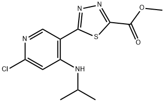 Methyl 5-(6-Chloro-4-(Isopropylamino)Pyridin-3-Yl)-1,3,4-Thiadiazole-2-Carboxylate(WXC05032) 구조식 이미지