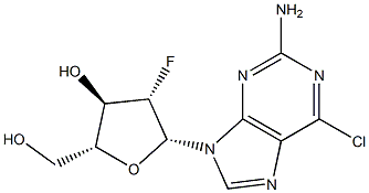 2-AMino-6-chloropurine -9-beta-D-(2'-deoxy-2'-fluoro)-arabinoriboside Structure