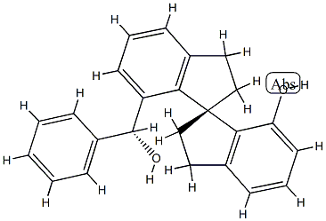 (R)-7’-[(R)-Hydroxy(phenyl)methyl]-2,2’,3,3’-tetrahydro-1,1’-spirobi[inden]-7-ol 구조식 이미지