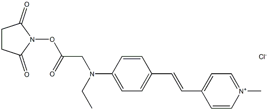 N-ethyl-N-(4-(2-(4-(1-methylpyridino))ethenyl)phenyl)glycine N-hydroxysuccinimide ester Structure