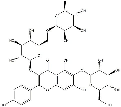 6-Hydroxykaempferol 3-Rutinoside -6-glucoside Structure