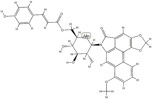 N-((6'-p-coumaroyl)glucopyranosyl)aristolactam Structure