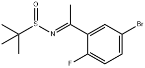 2-Propanesulfinamide, N-[1-(5-bromo-2-fluorophenyl)ethylidene]-2-methyl-, [N(E),S(S)]- 구조식 이미지