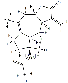 (3aR)-2,3,3aα,4,4aα,5,6,7,9,9aα-Decahydro-5α-acetyloxy-5,8-dimethyl-3-methyleneazuleno[6,5-b]furan-2-one 구조식 이미지