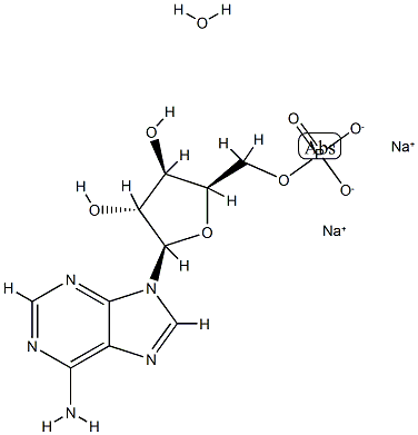 Sodium ((2R,3S,4R,5R)-5-(6-amino-9H-purin-9-yl)-3,4-dihydroxytetrahydrofuran-2-yl)methyl phosphate hydrate(2:1:x) 구조식 이미지