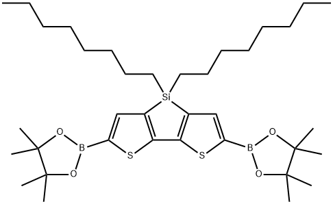 4H-Silolo[3,2-b:4,5-b']dithiophene, 4,4-dioctyl-2,6-bis(4,4,5,5-tetraMethyl-1,3,2-dioxaborolan-2-yl)- Structure