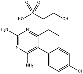 2-hydroxyethanesulphonic acid, compound with 5-(4-chlorophenyl)-6-ethylpyrimidine-2,4-diamine (1:1) Structure