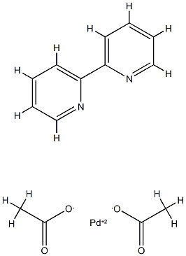 bis(acetato-O)(2,2'-bipyridine-N,N')palladium Structure