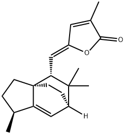 5-[(Z)-((1S)-1,2,3,4,5,6-Hexahydro-1,5,5-trimethyl-3aα,6α-ethano-3aH-inden-4-yl)methylene]-3-methylfuran-2(5H)-one Structure