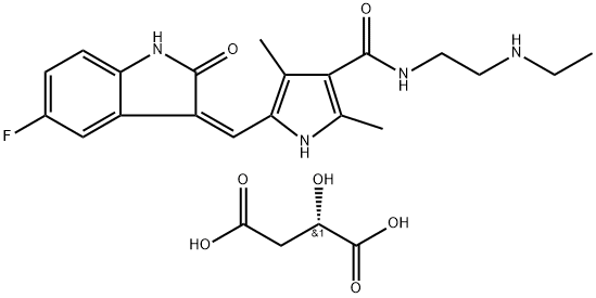 N-Desethyl Sunitinib Malate 구조식 이미지