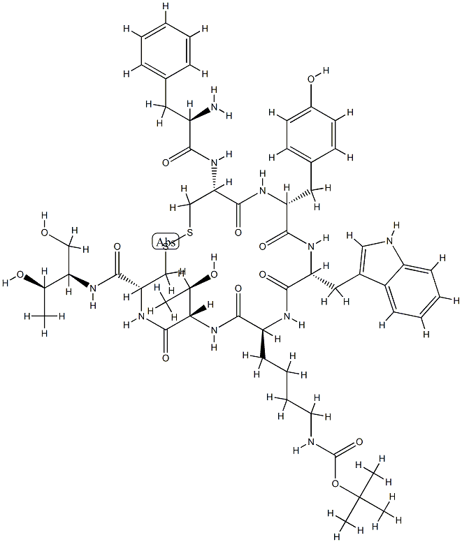 [Tyr3,Lys5(Boc)]octreotide acetate 구조식 이미지