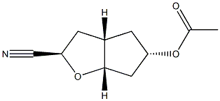 2H-Cyclopenta[b]furan-2-carbonitrile,5-(acetyloxy)hexahydro-,[2R-(2-alpha-,3a-alpha-,5-bta-,6a-alpha-)]-(9CI) 구조식 이미지