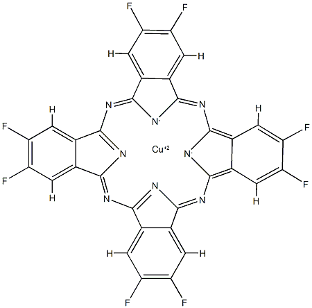 Copper(II) 2,3,9,10,16,17,23,24-Octafluorophthalocyanine (purified by subliMation) Structure