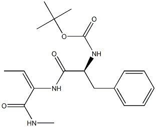 N-부틸옥시카르보닐-페닐알라닐-데히드로아미노부티릴-NH-CH3 구조식 이미지