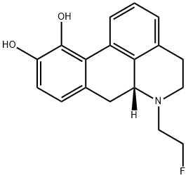 10,11-dihydroxy-N-(n-2-fluoroethyl)norapomorphine Structure