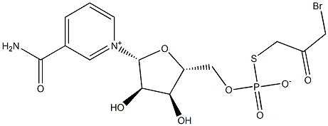 nicotinamide ribose 5'-O-(S-(3-bromo-2-oxopropyl))thiophosphate Structure