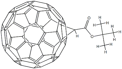 (1,2-메타노풀러렌C60)-61-카르복실산tert-부틸에스테르 구조식 이미지