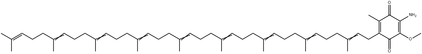 2-Amino-3-methoxy-6-methyl-5-(3,7,11,15,19,23,27,31,35-nonamethyl-2,6,10,14,18,22,26,30,34-hexatriacontanonenyl)-2,5-cyclohexadiene-1,4-dione Structure