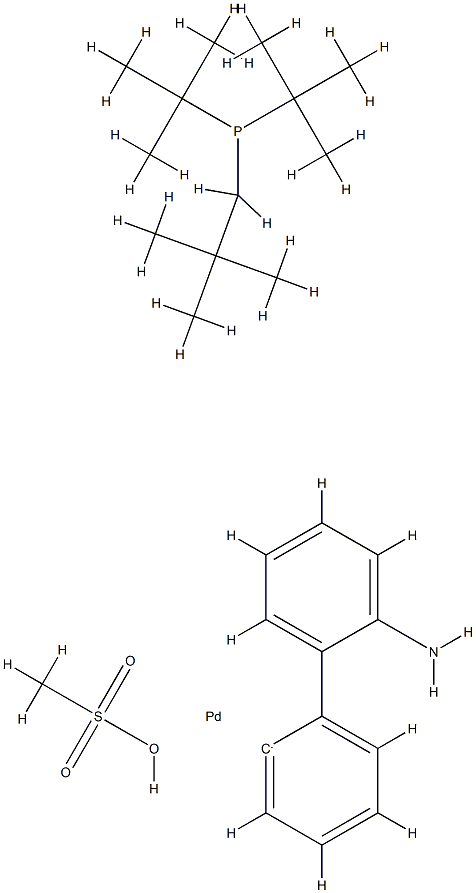 Methanesulfonato(di-t-butylneopentylphosphine)(2'-amino-1,1'-biphenyl-2-yl)palladium(II) 구조식 이미지