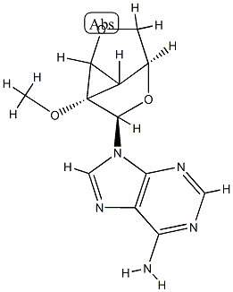 6-amino-9-(1-methoxy-2,7-dioxatricyclo(3.3.0(4,6))octan-8-yl)purine Structure