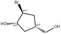 사이클로펜탄메탄올,3-브로모-4-하이드록시-,(1-알파-,3-ba-,4-알파-)-(9CI) 구조식 이미지