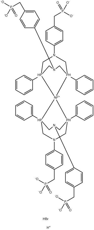 Bis{P,P'-1,5-diphenyl-3,7-bis[(4-hydrogenphosphonate)phenyl]-1,5,3,7-diazadiphosphocine} nickel(II) bromide (hydrogen bromide adduct) 구조식 이미지