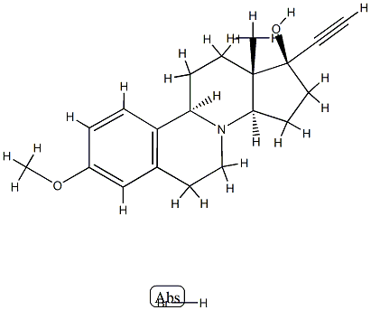 Benzo[a]cyclopenta[f]quinolizin-1-ol,1-ethynyl-1,2,3,3a,5,6,10b,11,12,12a-decahydro-8-methoxy-12a-methyl-,hydrobromide (1:1), (1R,3aR,10bR,12aS)-rel- Structure