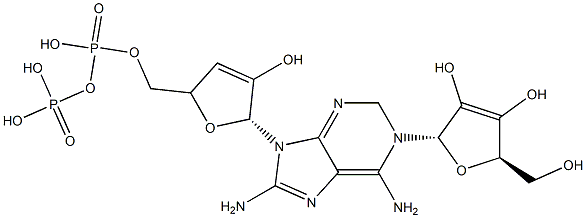 8-아미노아데노신고리형3',5'-(인산수소)5'-리보푸라노실에스테르 구조식 이미지