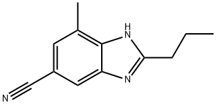1H-Benzimidazole-5-carbonitrile,7-methyl-2-propyl-(9CI) 구조식 이미지