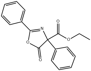 4-Oxazolecarboxylic  acid,  4,5-dihydro-5-oxo-2,4-diphenyl-,  ethyl  ester Structure