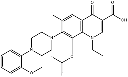 1-Ethyl-8-difluoromethoxy-6-fluoro-1,4-didehydro-7-[4-(2-methoxyphenyl )-1-piperazinyl]-4-oxoquinoline-3-carboxylic acid Structure