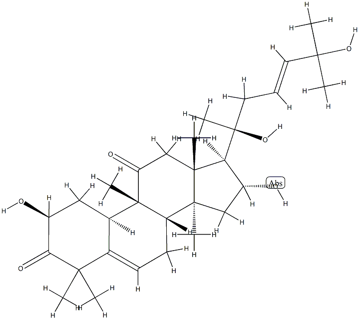 (9β,10α,23E)-2β,16α,20,25-Tetrahydroxy-9-methyl-19-norlanosta-5,23-diene-3,11-dione 구조식 이미지
