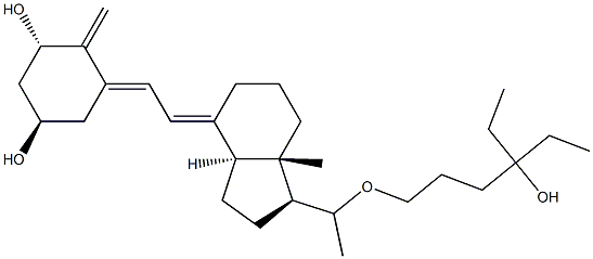 (5Z,7E,20S)-26,27-Dimethyl-20,22-epoxy-9,10:20,22-disecocholesta-5,7,10(19)-triene-1α,3β,25-triol 구조식 이미지